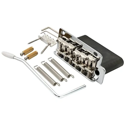 Image of Wilkinson WV2 SB 54mm Vintage Steel Saddles 2 Point Guitar Tremolo Bridge with Full Solid Block for Import Strat and Japan Guitar, Chrome