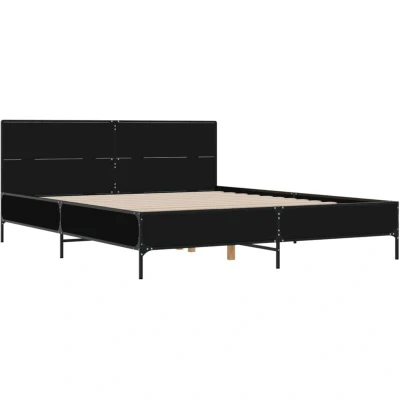 Image of vidaXL Bed Frame without Mattress Black 135x190 cm Double