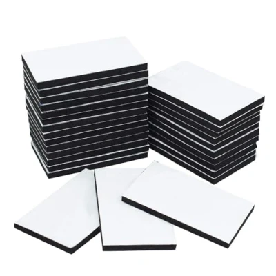 Image of Aurorali Double Sided Sticky Foam Pads Adhesive Tape, 40 Pieces Black Tape Strong Pad Mounting Adhesive, 50x30mm
