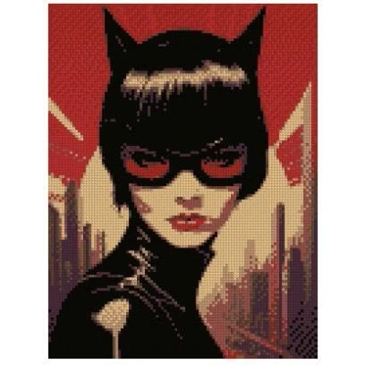 Image of Cat Girl Small Counted Cotton Cross Stitch,100% Cotton,14count,100x130 Stitch, 18x24cm a Easy Stitch Kits