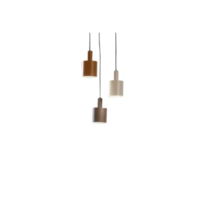 Image of Lindby hanging light Ovelia, dark brown/coffee/beige, 3 bulb.