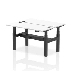 Image of Air B2B 1400x600mm Height Adjustable 2P Bench Desk CP White/Black