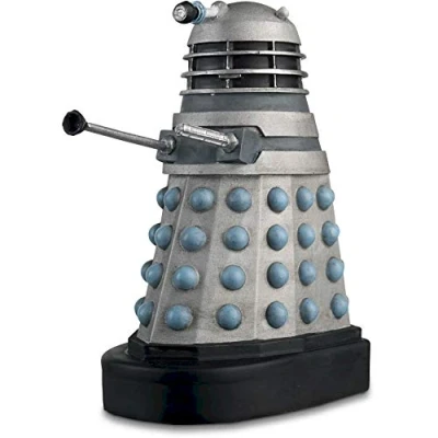 Image of Official Licensed Merchandise Doctor Who Figurine Collection Silver Drone Dalek Hand Painted 1:21 Scale Collector Boxed Model Figure #BD2