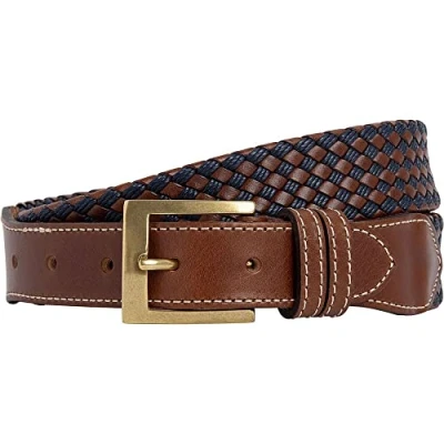 Image of Hackett London Men&#039;s Plait LTHR Cord Belt, Blue, 34
