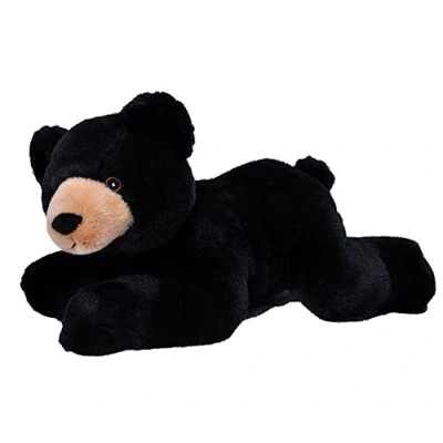 Image of Wild Republic EcoKins Black Bear Stuffed Animal 12 inch, Eco Friendly Gifts for Kids, Plush Toy, Handcrafted Using 16 Recycled Plastic Water Bottles