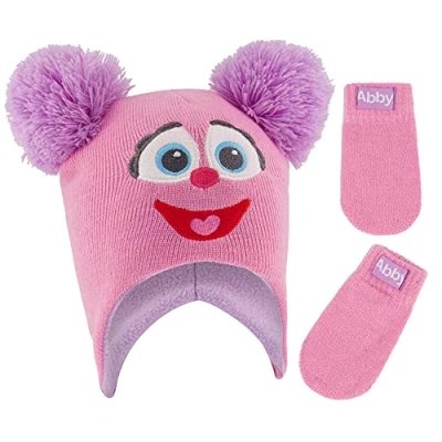 Image of Sesame Street Toddler Winter, Kids Gloves or Mittens, Abby Cadabby Baby Beanie for Girls Ages 2 4, Hat 1