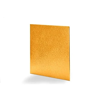 Image of Anniversary House Gold 25cm 10 inch, Pack of 1, Individually Wrapped, Sturdy Fibre Cake Board Square, STSW10G