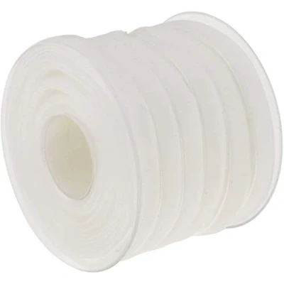 Image of POFET 20 Yard 10mm Wide Velvet Ribbon Roll for Crafts Decoration White