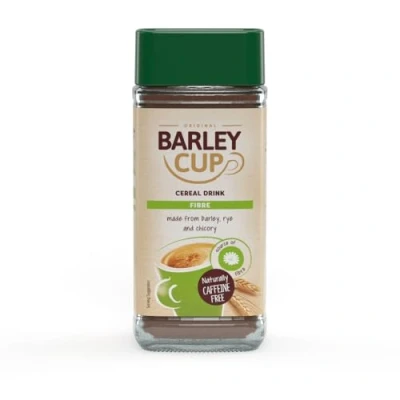 Image of Barleycup Fibre Instant Grain Beverage 100g. High Fibre. Made from the finest certified organic roasted grains and chicory roots. Vegan. Free caffeine contains no artificial additives