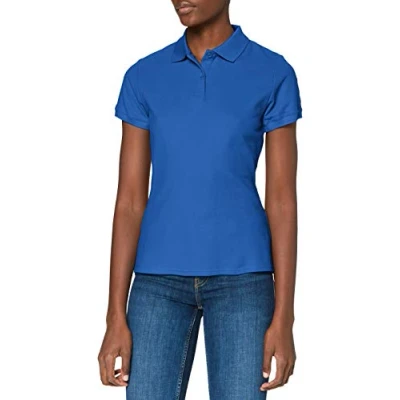 Image of FRUIT OF THE LOOM Women&#039;s Premium Polo Shirt, Royal, S UK