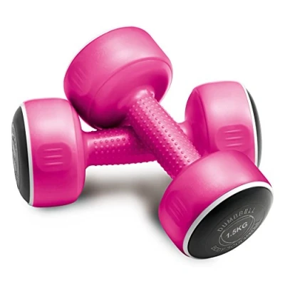 Image of Body Sculpture BSD15 carta Football Smart Dumbells 2 x 1.5 KG (3KG Pair), Pink, 2x1.5KG