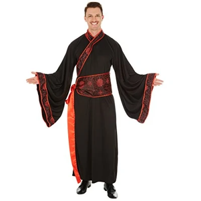 Image of TecTake dressforfun Men’s Asian Costume Long kimono style robe Far East inspired includes extra belt (M no. 301041)
