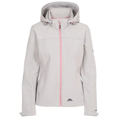 Image of Trespass Leah Waterproof Softshell Jacket with Adjustable Grown On Hood Platinum Marl, XX Small