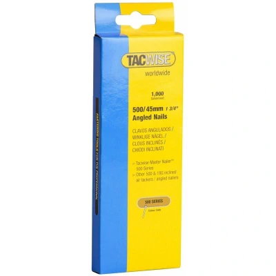 Image of Tacwise 500 18 Gauge 45mm Angled Nails (Pack 1000) TAC0484