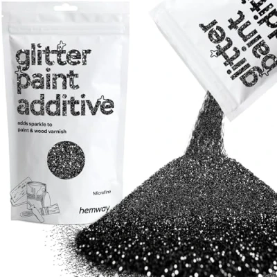 Image of Glitter Paint for Walls Black Additive Emulsion Latex Acrylic Sparkles Microfine Interior Painting 100g / 3.5oz