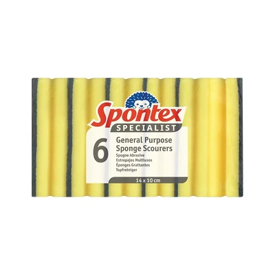 Image of Spontex Specialist General Purpose Sponge Scourers (Pack of 6)