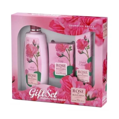 Image of BioFresh Gift Packages Rose of Bulgaria: Hair Shampoo 330 ml, Hand Cream 75 ml and Pink Soap 100 g