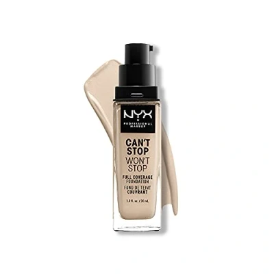 Image of NYX Professional Makeup Can&#039;t Stop Won&#039;t Full Coverage Foundation, Long Lasting, Waterproof, Vegan Formula, Matte Finish, Shade: Fair
