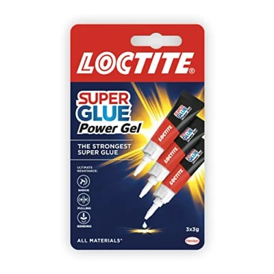 Image of Loctite Gel Instant Super Glue, Strong All Purpose Clear Glue for Repairs, Various Materials, Easy to Use 3 x g, Transparent