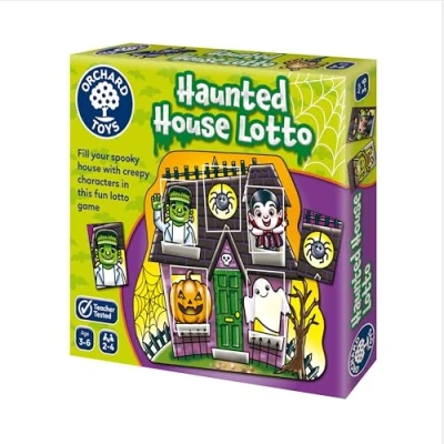 Image of Orchard Toys Haunted House Lotto, small and compact game, great for travel, simple gameplay, kids age 3 6