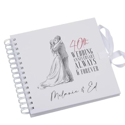 Image of Personalised 40th Anniversary Scrapbook Photo Album Guest Book