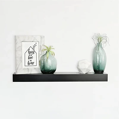 Image of MCS Black Floating Shelf 24 Inch x 4 Inch, Engineered Wood, in