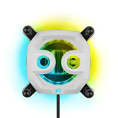 Image of Corsair Hydro X Series XC7 RGB PRO CPU Water Block for Intel LGA 1700, 1200, 115X and AMD Socket AM4 (Copper Cold Plate, 110 MicroCooling Fins, 5V ARGB Motherboard Adapter Cable Included) White