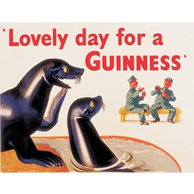 Image of Vintage Advertising Wall Tin Plaque 20x15cm Pub Shed Bar Man Cave Home Bedroom Office Kitchen Gift Metal Sign Guinness Draught Stout Ale Pint Irish Ireland