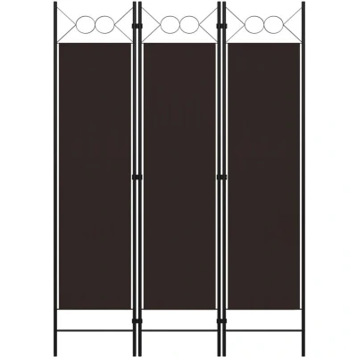Image of &#039;vidaXL Freestanding 3 Panel Room Divider in Brown Decorative Privacy Screen with Modern Industrial Design For Home and Office