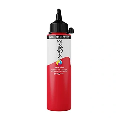 Image of Daler Rowney System3 Acrylic Paint, Plastic Bottle, Fluid, 8.45oz 250 ml, Cadmium Red Hue