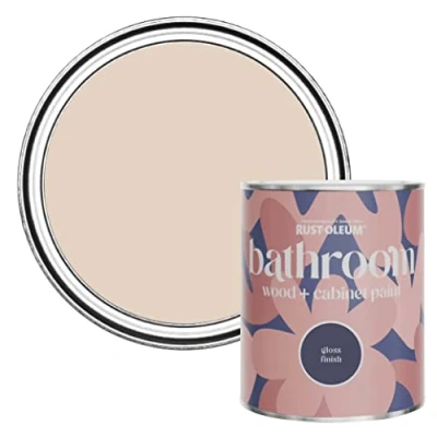 Image of Rust Oleum Pink Moisture Resistant Bathroom Wood and Cabinet Paint in Gloss Finish Homespun 750ml