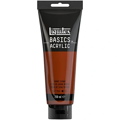 Image of LIQUITEX 88700214 Basics Acrylic Paint, Burnt Sienna, 250 ml Tube