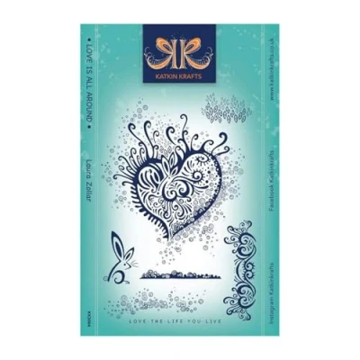 Image of KatKin Krafts Love is All Around 6 in x 8 Clear Stamp Set, Photopolymer, inch