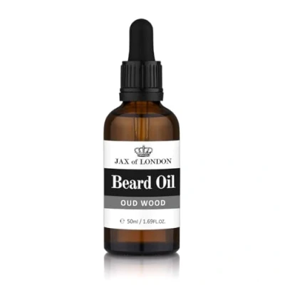 Image of Jax of London Oud Beard Oil Scented Aftershave For Growth And Conditioning Jojoba oil, Argan Vitamin E Made In the UK Various Scents (Oud)