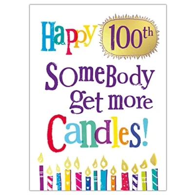 Image of Age 100 Birthday Card, 100th Card for