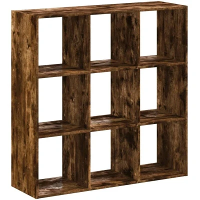 Image of vidaXL Bookcase Smoked Oak 102x32x102 cm Engineered Wood