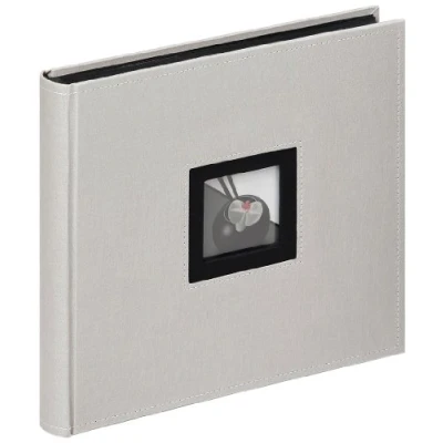 Image of walther Design Photo Album Beige Grey 26 x cm Linen with Cover Punching, Black and White FA 209 D