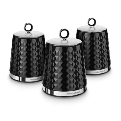 Image of Morphy Richards Dimensions Set of 3 Canisters Black