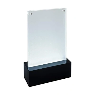 Image of SIGEL TA423 LED Sign Holder, upright, for A6, illuminated double sided presentation, acrylic, transparent, 1 Piece