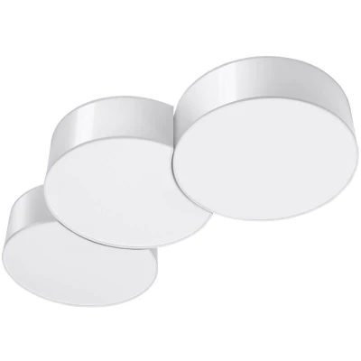 Image of Circle Decorative Flush Ceiling Light, White, 91cm