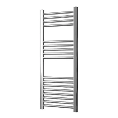Image of Greened House Chrome Straight Heated Towel Rail 400mm wide x 1000mm high Flat Central Heating Radiator