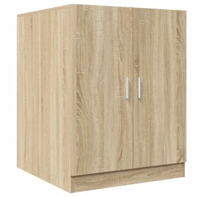 Image of vidaXL Washing Machine Cabinet Sonoma Oak Laundry/Bathroom Storage Engineered Wood 70.5 x 71.5 91.5 cm 1 Compartment, 2 Doors