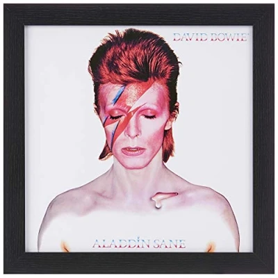 Image of David Bowie ACPPR48156 Aladdin Sane 12&quot; Album Cover Framed Print, Wood, Multi Colour, 32 x 1.5 cm