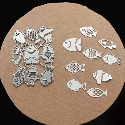 Image of Cutting Dies for Card Making, YunTrip Fishes Metal DIY Scrapbooking Album Embossing Photo Craft Paper Cards Decorative