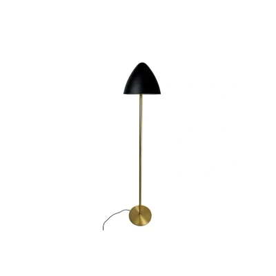 Image of Dyberg Larsen floor lamp Oulu, black/brass, height 128 cm
