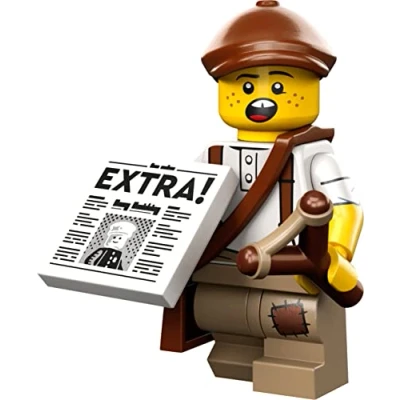 Image of LEGO Collectable Minifigures Series 24 Newspaper Kid 71037 (Bagged)