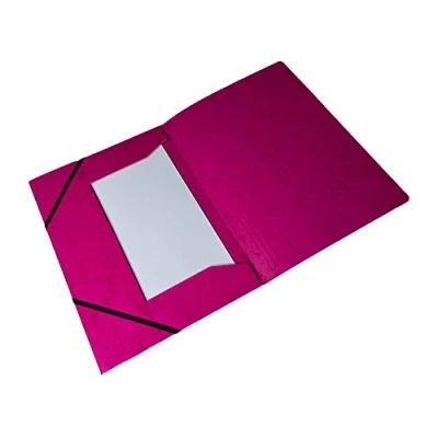Image of A4 Pink Card 3 Flap Folder with Elastic Closure
