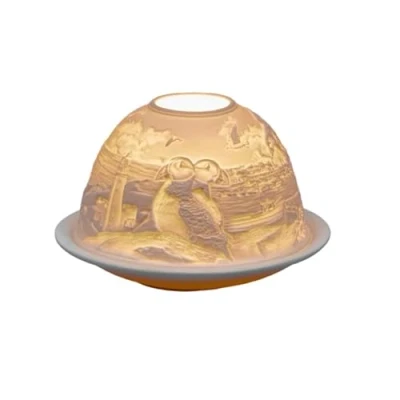Image of Small Lithophane Dome Tealight Candle Holder Coast