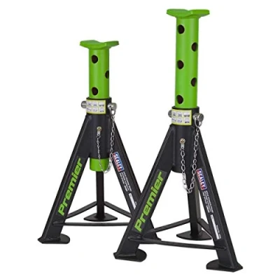 Image of Sealey Premier Axle Stands (Pair) 6 Tonne Capacity per Stand Green