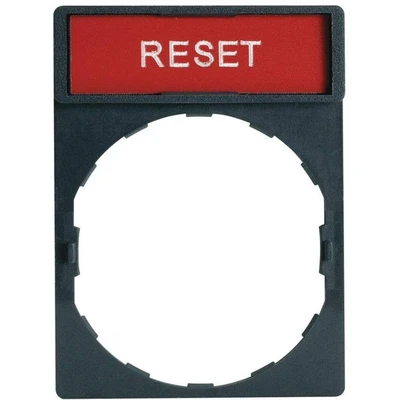 Image of Schneider ZBY2323 Legend Plate Reset (Red Background)